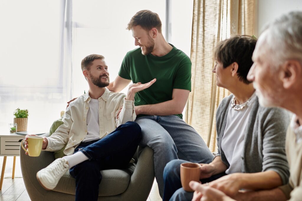 A Couples Open Conversation With Their Parents at Home